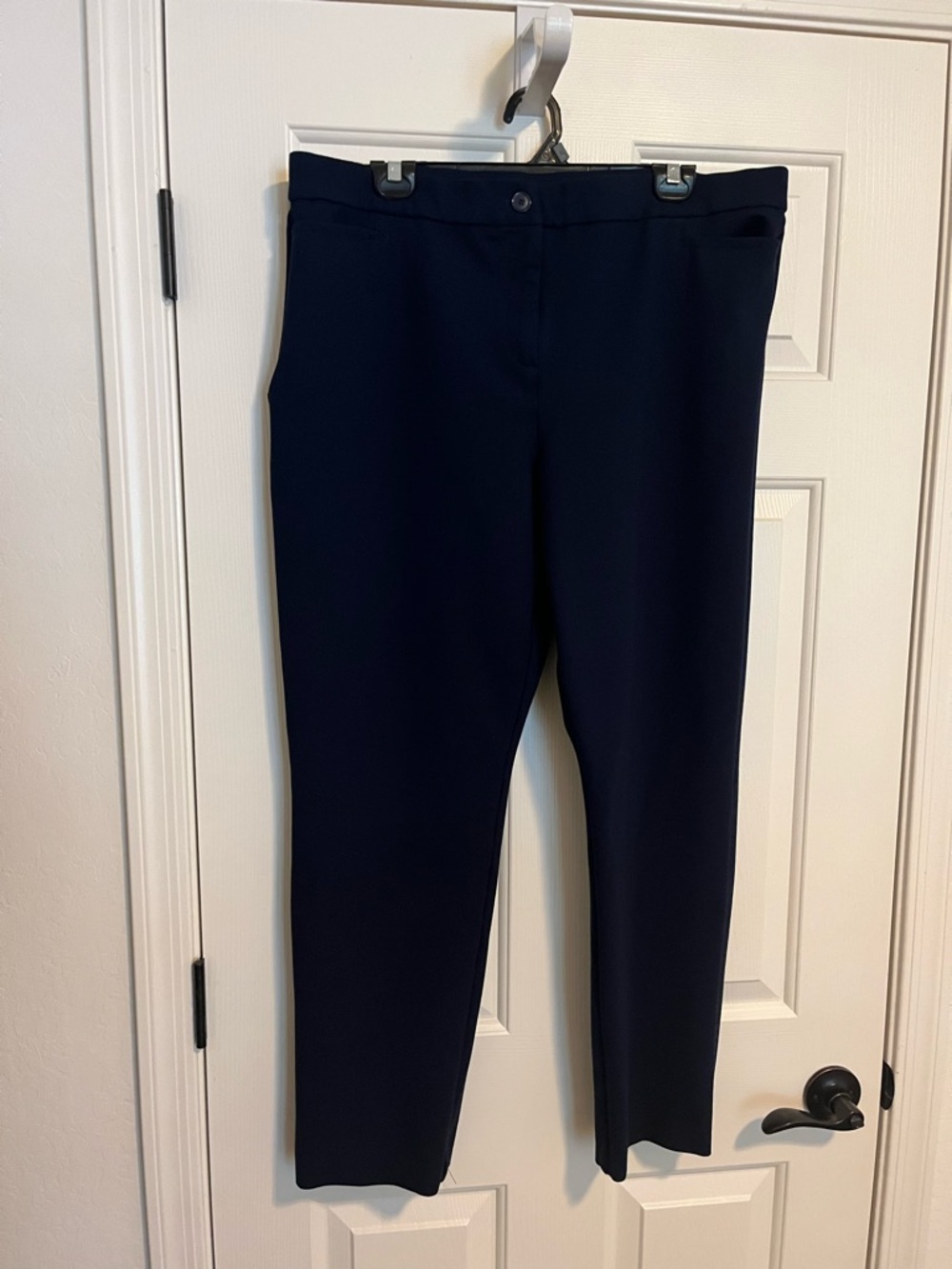 Tailored by Susan Graver Ponte Slim Leg Trouser XL Navy